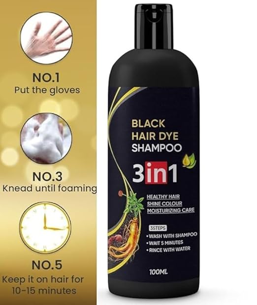 BLOSDREAM Black Hair Shampoo 3 in 1  (Pack of 2)