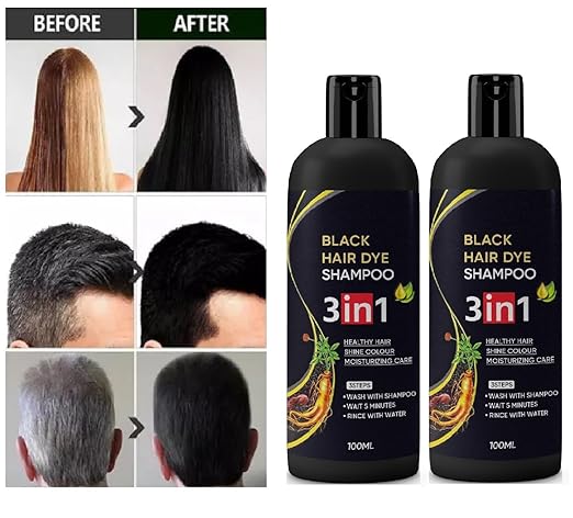 BLOSDREAM Black Hair Shampoo 3 in 1  (Pack of 2)